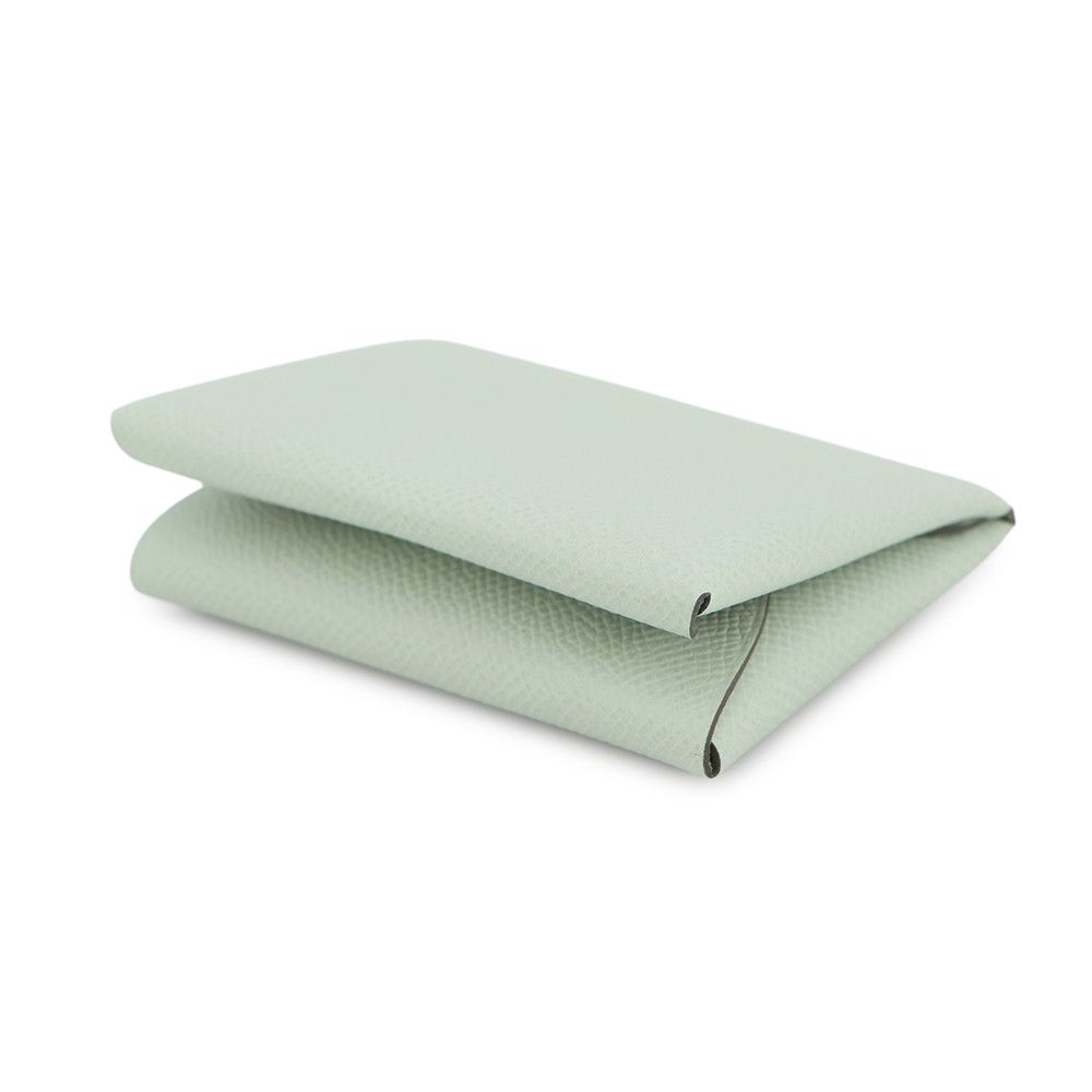 Hermes Coin Case Calvi Duo Vert Silver Epsom — view 2
