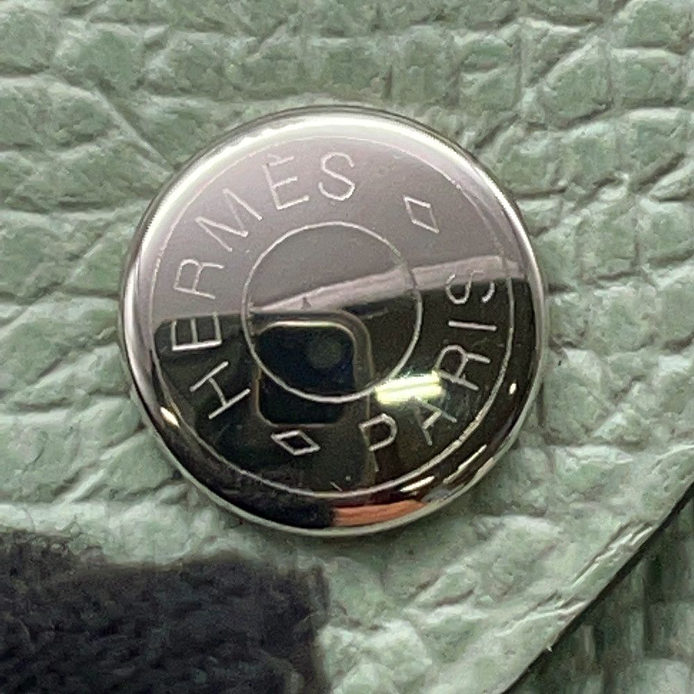 Hermes Coin Case Calvi Duo Vert Silver Epsom — view 8