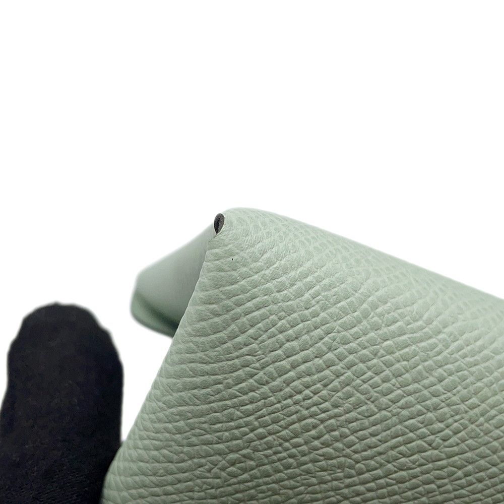 Hermes Coin Case Calvi Duo Vert Silver Epsom — view 6