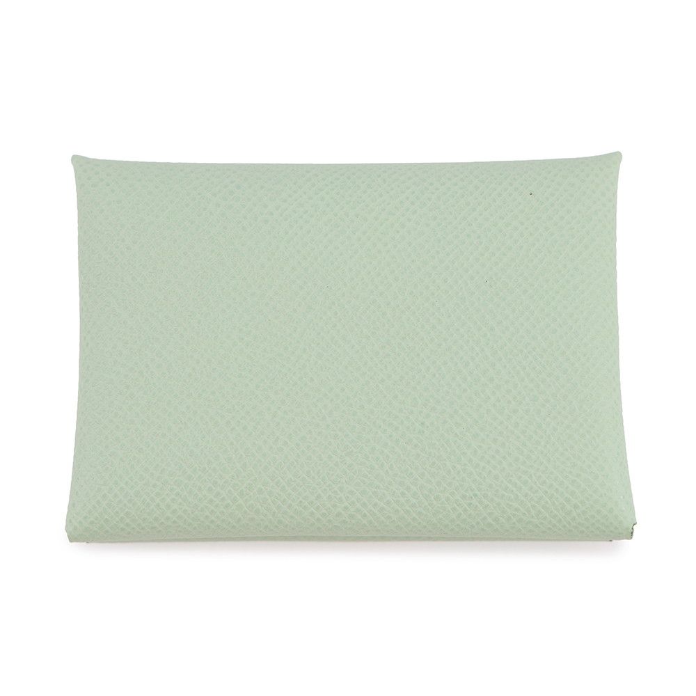 Hermes Coin Case Calvi Duo Vert Silver Epsom — view 3