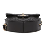 Chanel Chain Shoulder Bag Quilted CC Logo Lambskin Black — view 3