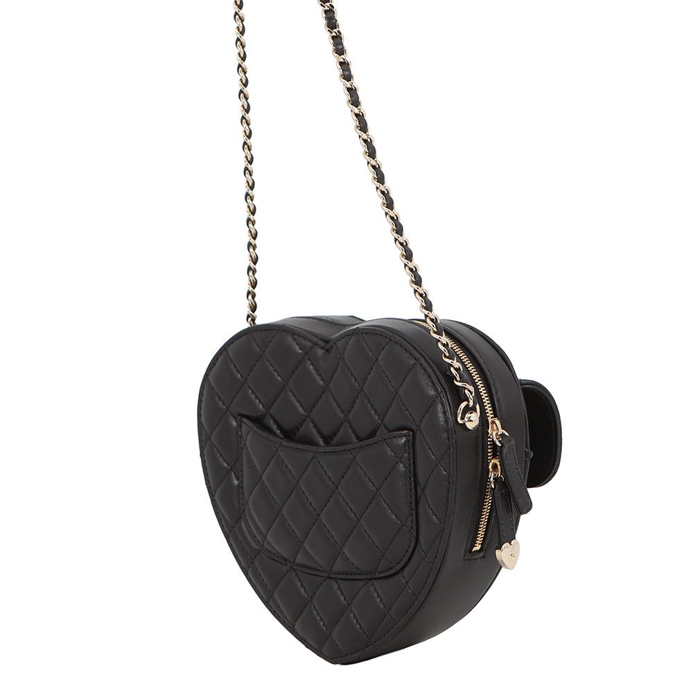 Chanel Chain Shoulder Bag Quilted CC Logo Lambskin Black — view 2