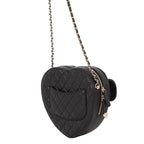 Chanel Chain Shoulder Bag Quilted CC Logo Lambskin Black — view 2