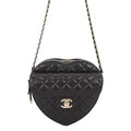 Chanel Chain Shoulder Bag Quilted CC Logo Lambskin Black