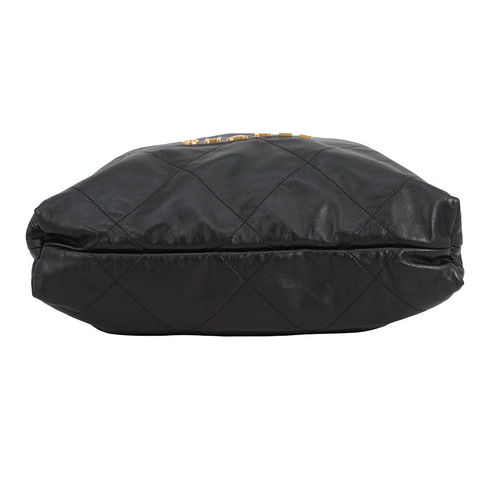 Chanel Backpack 22 Large Shiny Calf Leather Black — view 3