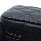 Chanel Chain Shoulder Bag Quilted CC Logo Top Handle Caviar Leather Black — view 8