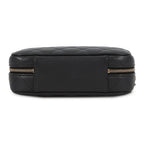 Chanel Chain Shoulder Bag Quilted CC Logo Top Handle Caviar Leather Black — view 3