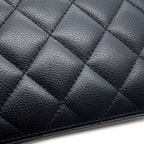 Chanel Chain Shoulder Bag Quilted CC Logo Top Handle Caviar Leather Black — view 9