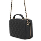 Chanel Chain Shoulder Bag Quilted CC Logo Top Handle Caviar Leather Black — view 2
