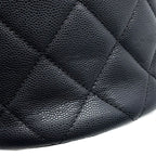 Chanel Chain Shoulder Bag CC Logo Quilted Drawstring Caviar Leather Black — view 6