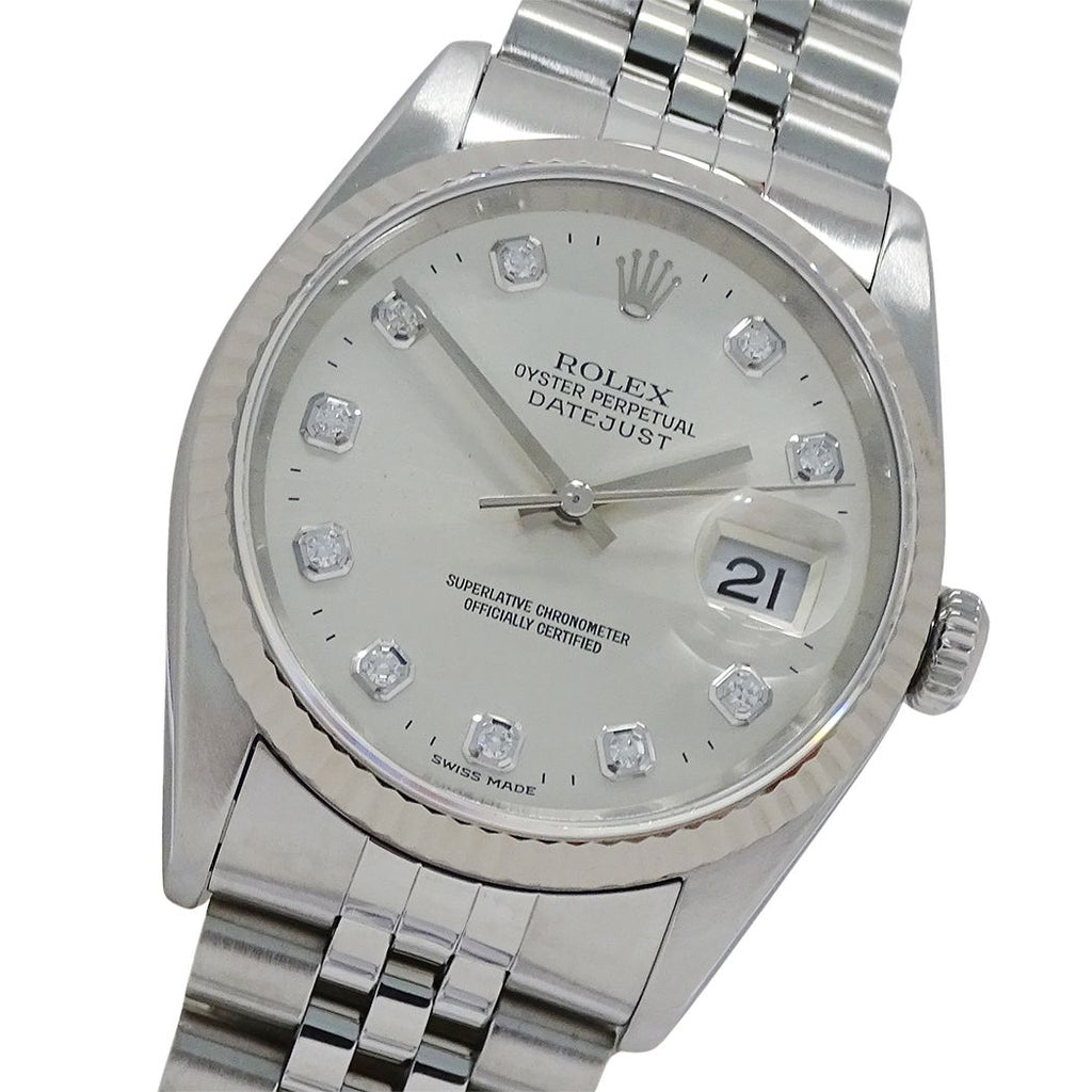 Rolex Datejust Watch Diamond Automatic Winding at Stainless Steel White Gold WG
