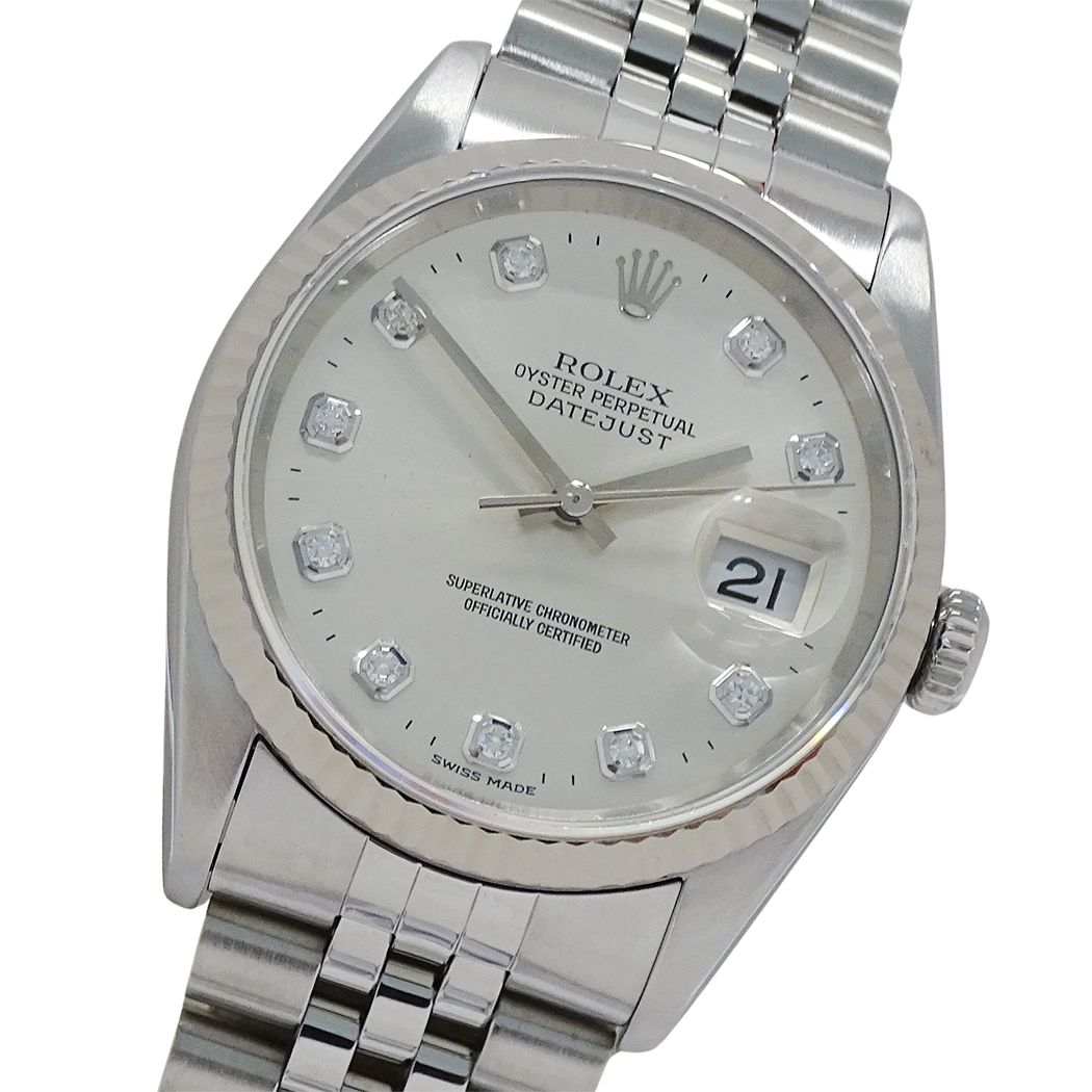 Rolex Datejust Watch Diamond Automatic Winding at Stainless Steel White Gold WG