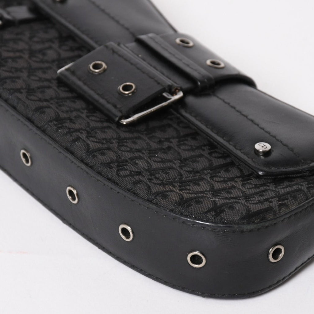 Dior Street Chic Trotter Handbag Black Cotton Canvas Silver — view 7