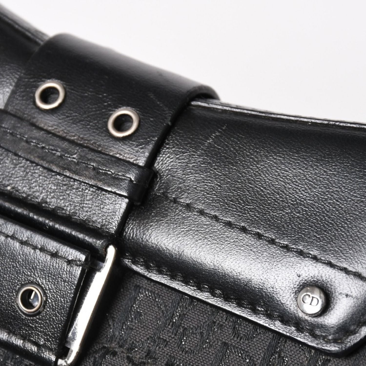 Dior Street Chic Trotter Handbag Black Cotton Canvas Silver — view 5