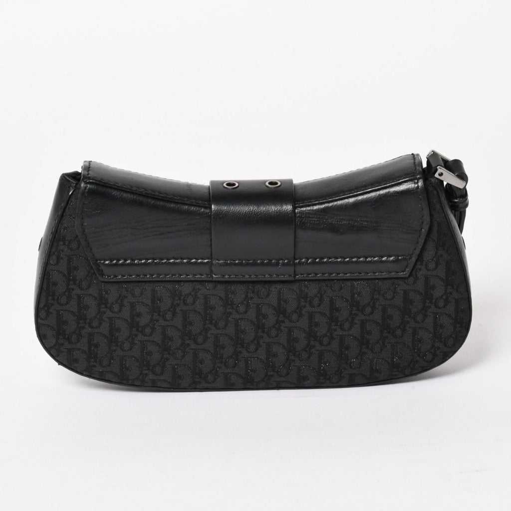 Dior Street Chic Trotter Handbag Black Cotton Canvas Silver — view 2