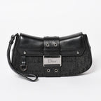 Dior Street Chic Trotter Handbag Black Cotton Canvas Silver