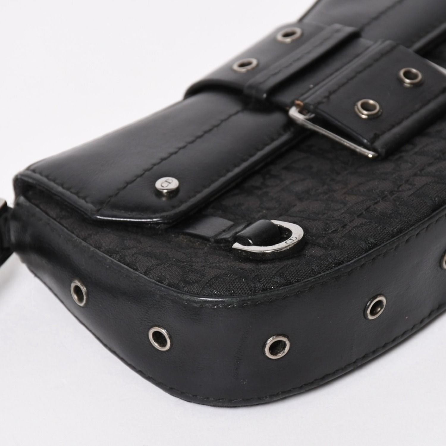 Dior Street Chic Trotter Handbag Black Cotton Canvas Silver — view 8