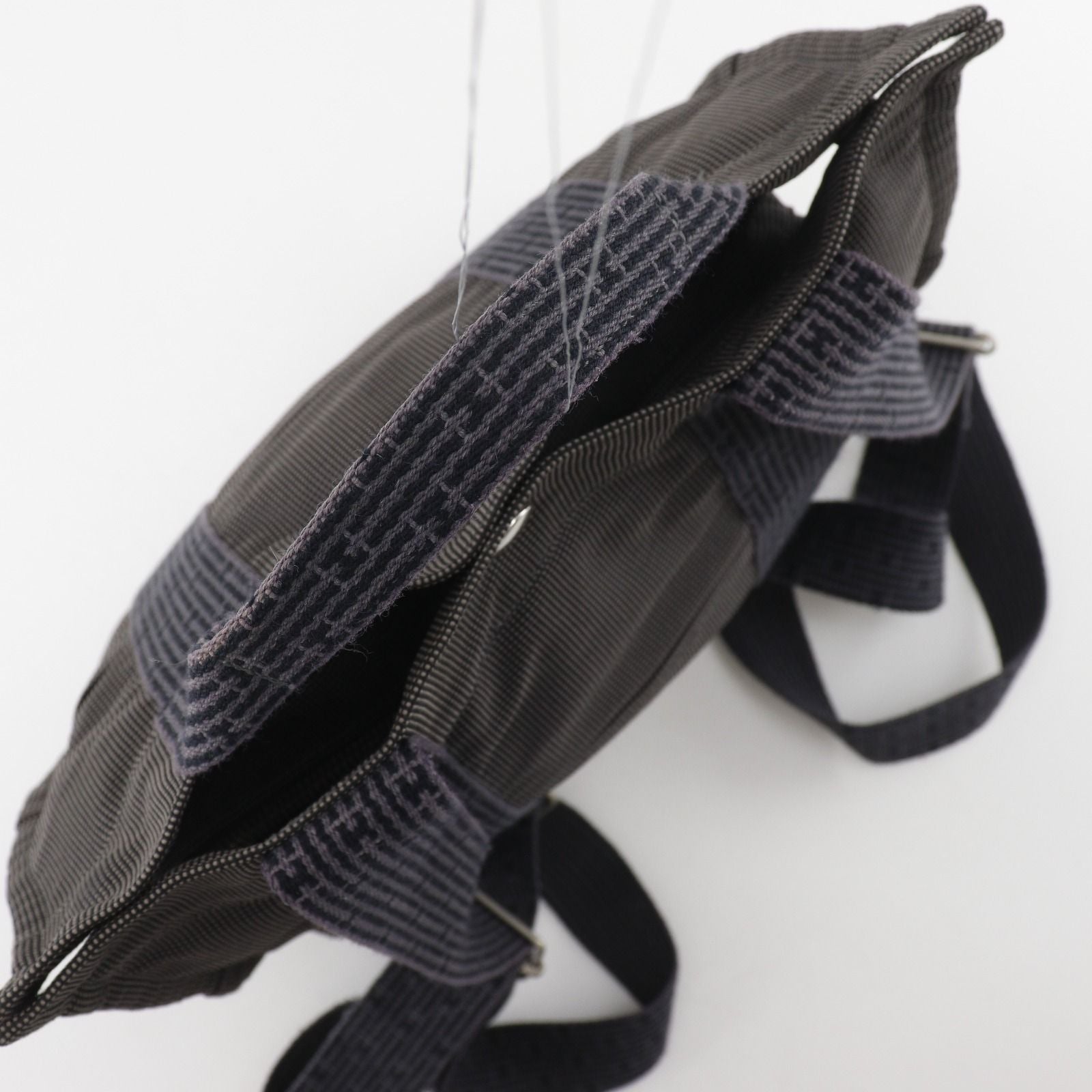 Hermes Sac a Dos PM Her Line Nylon Canvas Gray Backpack — view 5