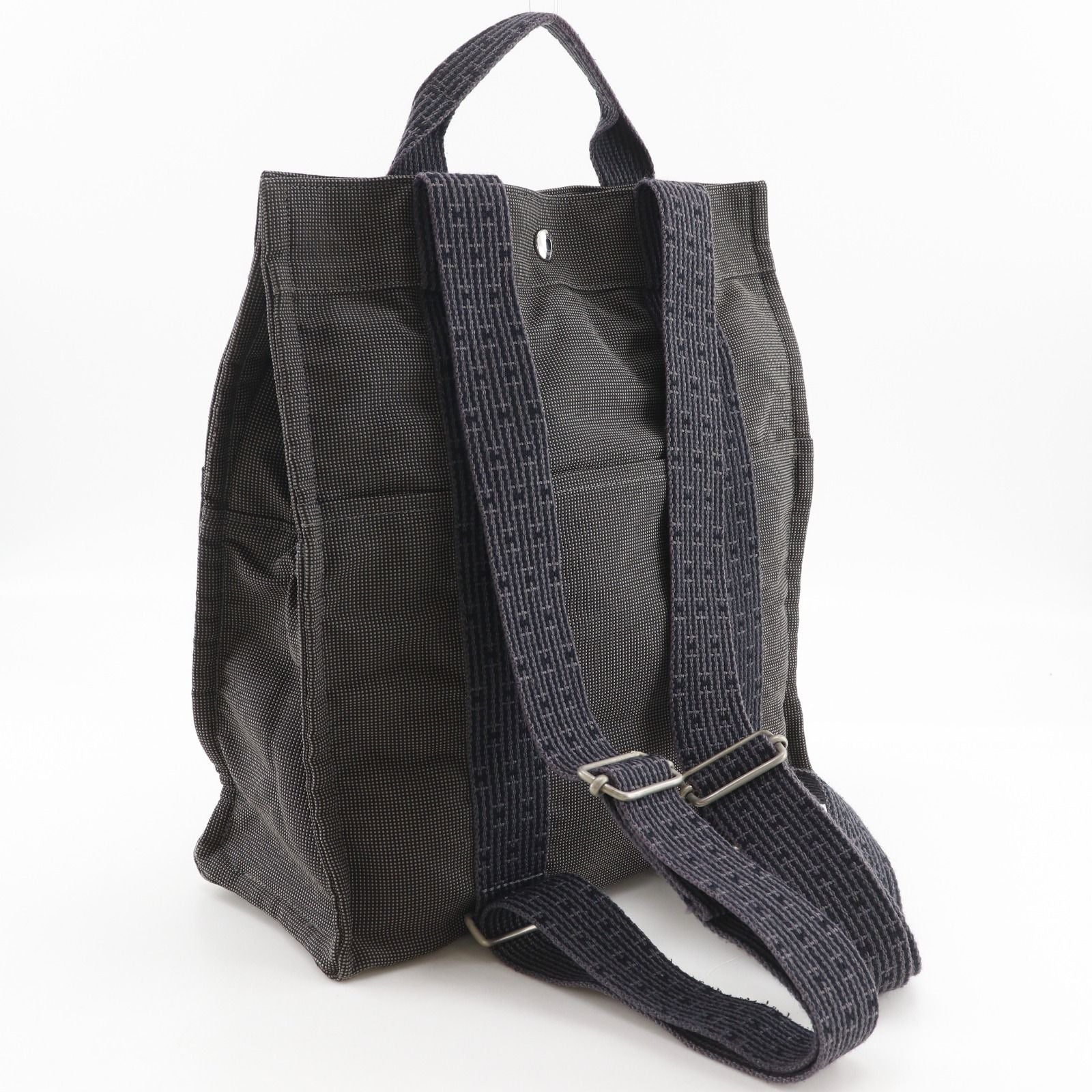 Hermes Sac a Dos PM Her Line Nylon Canvas Gray Backpack — view 3