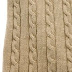 Celine One Point Logo Cable Knit Cashmere Scarf Beige Sweater — view 2