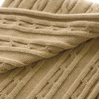 Celine One Point Logo Cable Knit Cashmere Scarf Beige Sweater — view 6