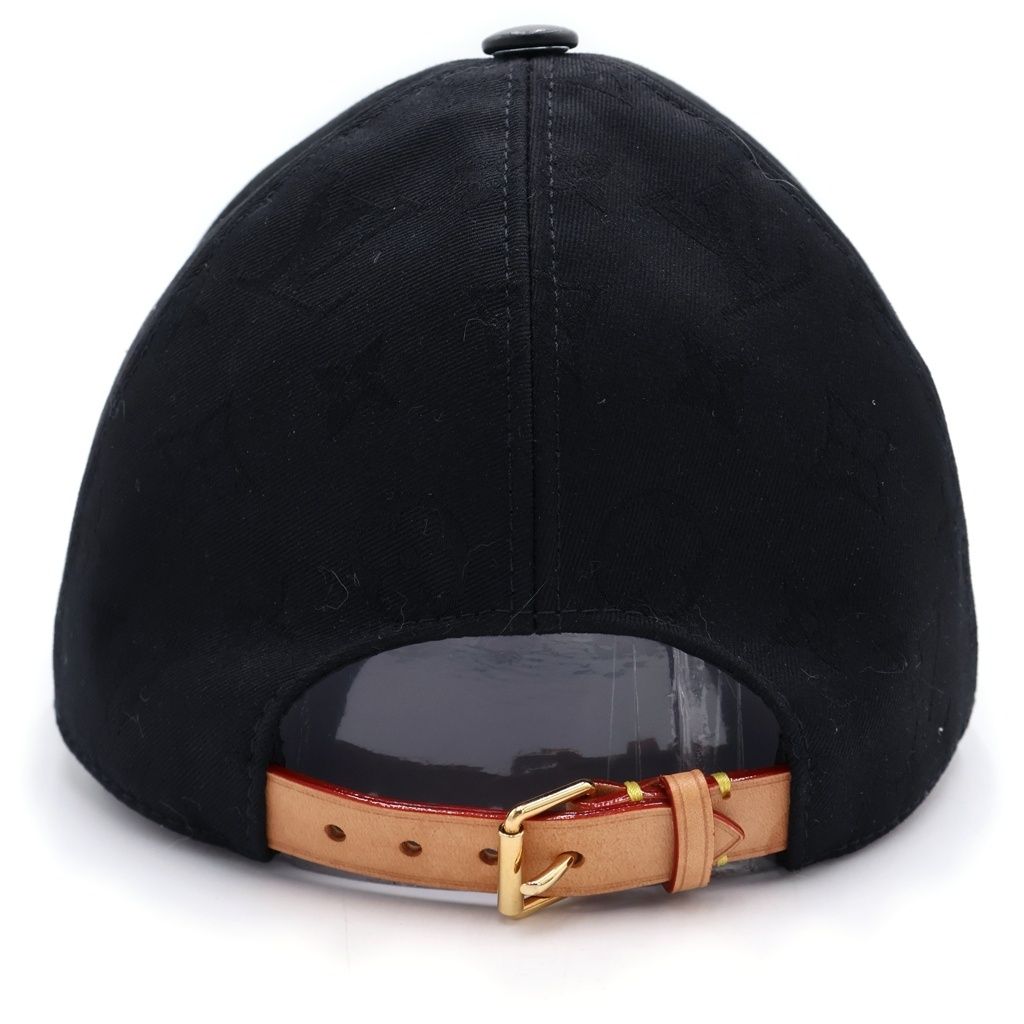 Louis Vuitton Cap LV Fast Monogram Leather Baseball Cap Black — view 2