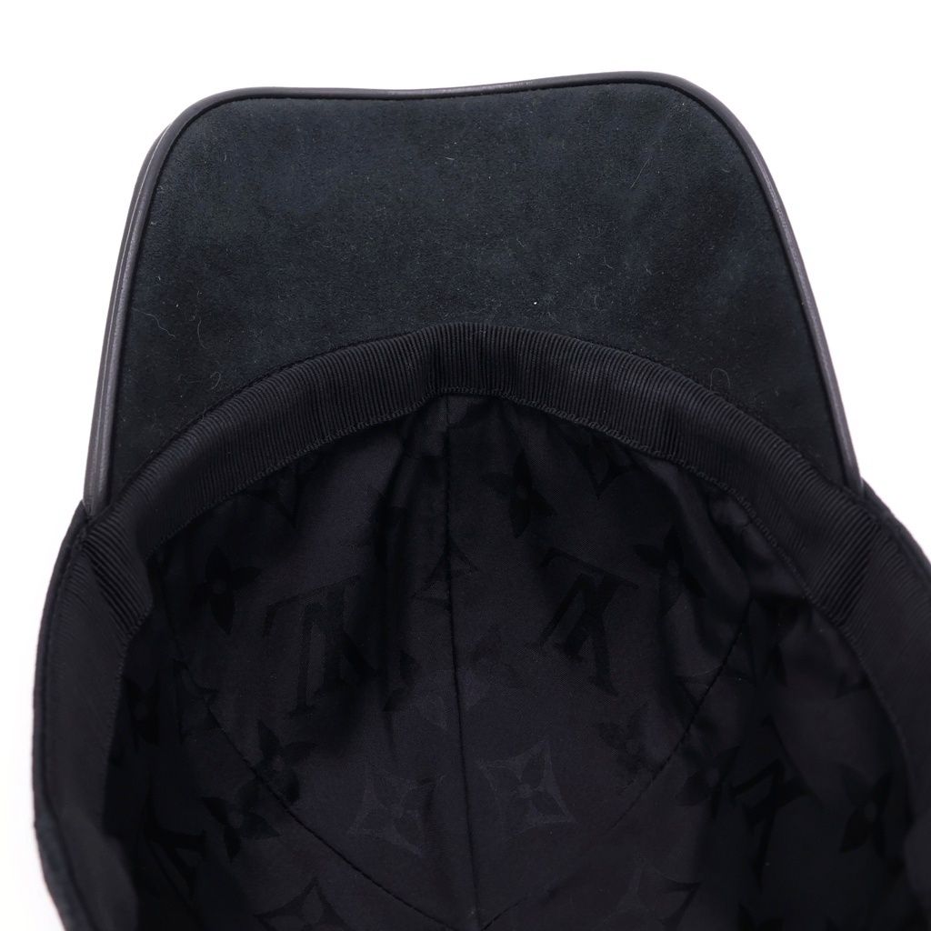 Louis Vuitton Cap LV Fast Monogram Leather Baseball Cap Black — view 5