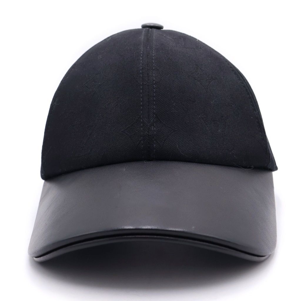 Louis Vuitton Cap LV Fast Monogram Leather Baseball Cap Black — view 4