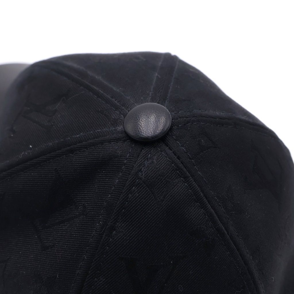 Louis Vuitton Cap LV Fast Monogram Leather Baseball Cap Black — view 6