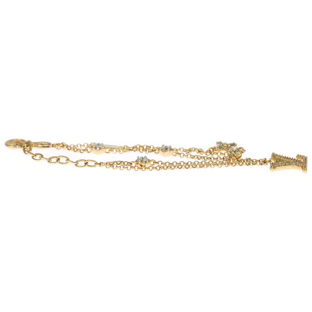 Louis Vuitton Bracelet LV Logo Charm Gold — view 3