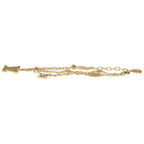 Louis Vuitton Bracelet LV Logo Charm Gold — view 4