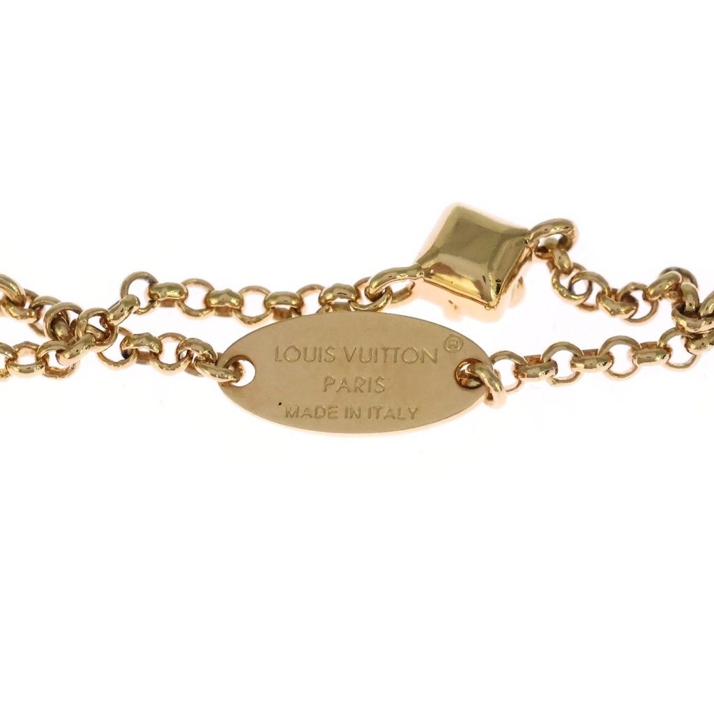 Louis Vuitton Bracelet LV Logo Charm Gold — view 5
