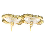 Chanel CC Logo Rhinestone Earrings Gold — view 2
