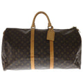 Louis Vuitton Monogram Keepall 55 Boston Bag Brown Leather