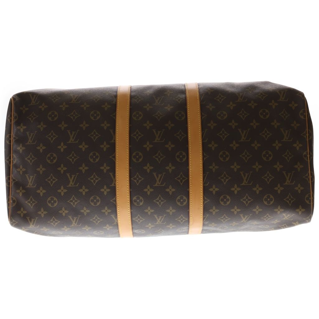 Louis Vuitton Monogram Keepall 55 Boston Bag Brown Leather — view 4