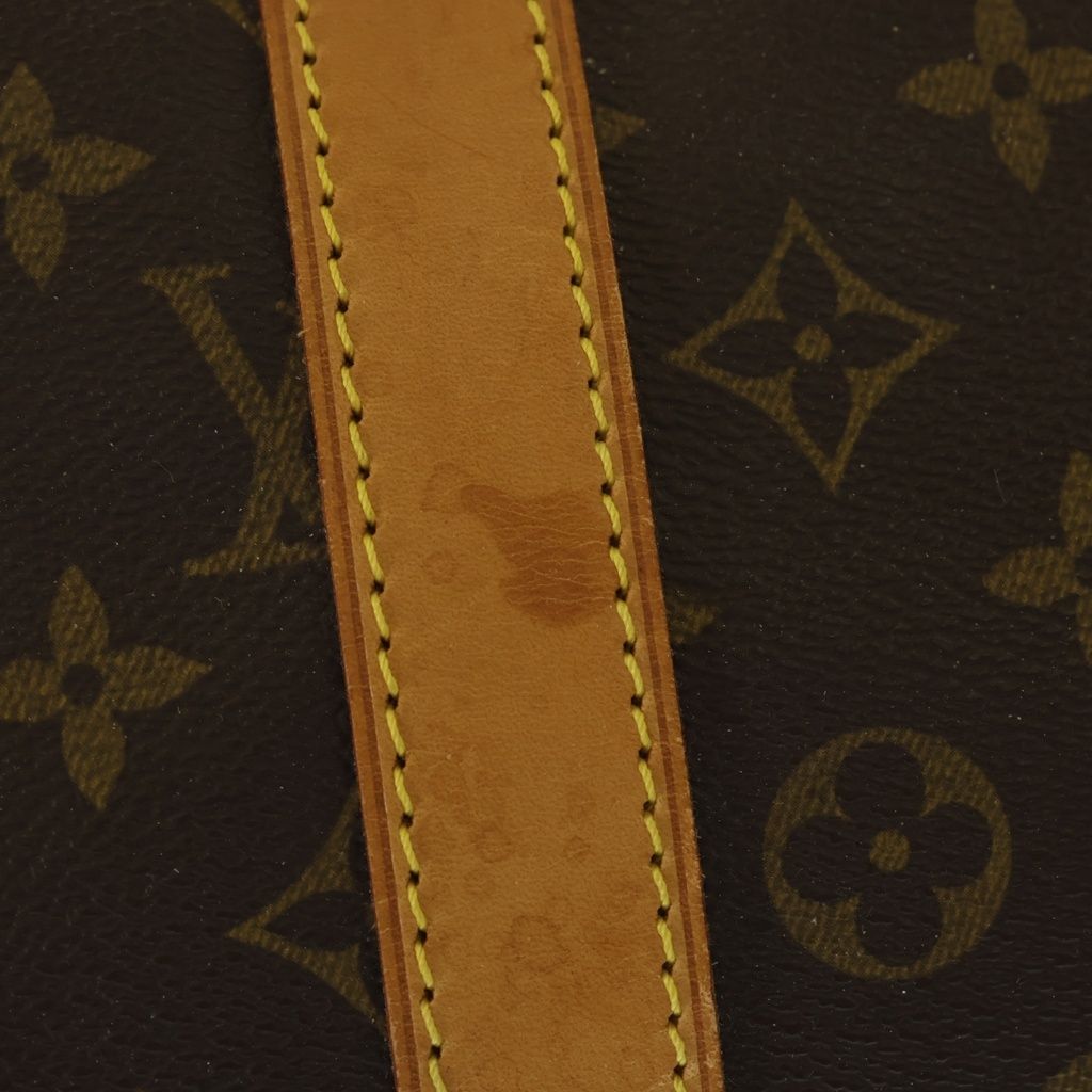 Louis Vuitton Monogram Keepall 55 Boston Bag Brown Leather — view 7