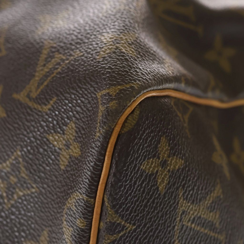 Louis Vuitton Monogram Keepall 55 Boston Bag Brown Leather — view 5