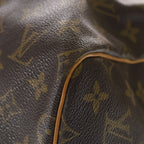 Louis Vuitton Monogram Keepall 55 Boston Bag Brown Leather — view 5
