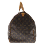 Louis Vuitton Monogram Keepall 55 Boston Bag Brown Leather — view 3