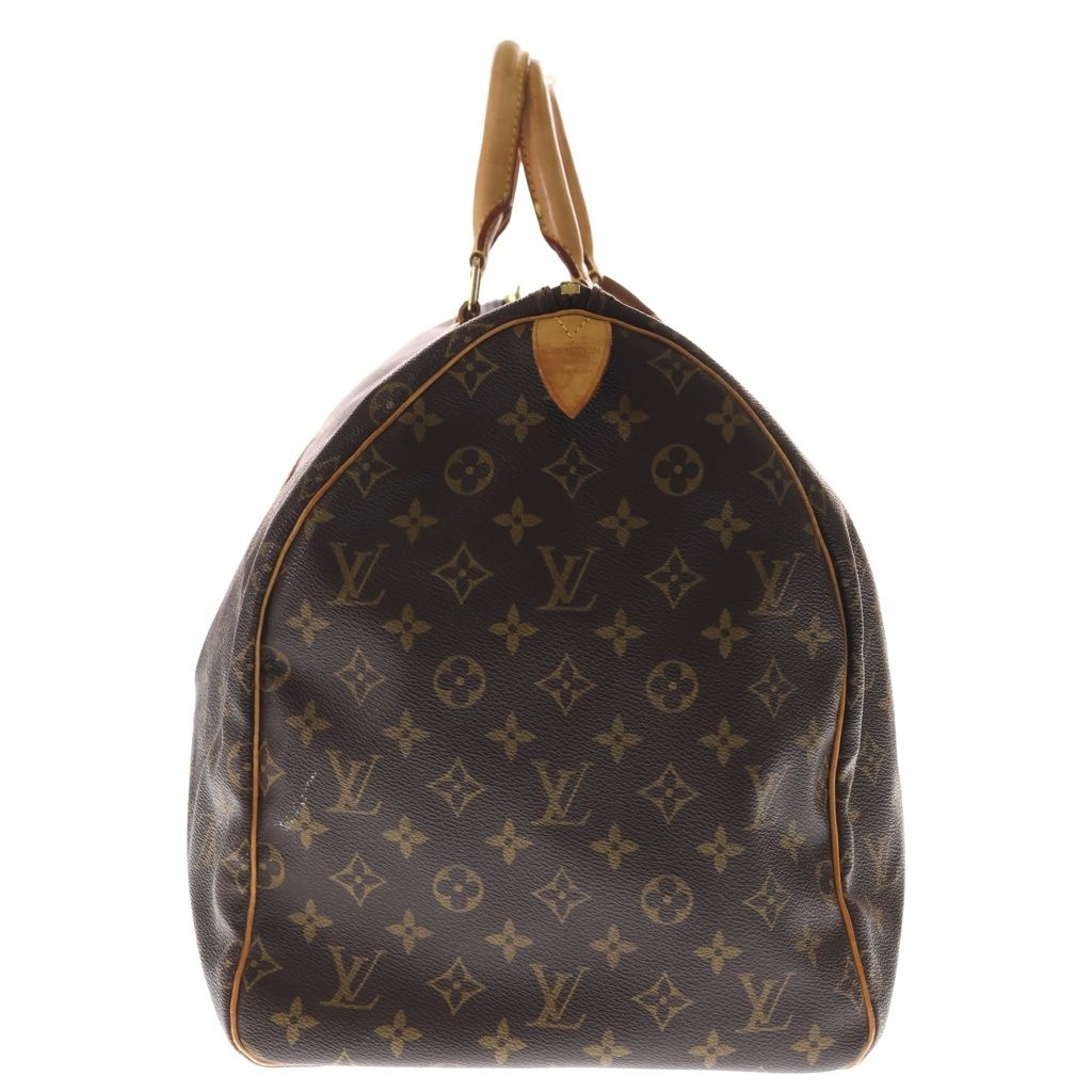 Louis Vuitton Monogram Keepall 55 Boston Bag Brown Leather — view 3