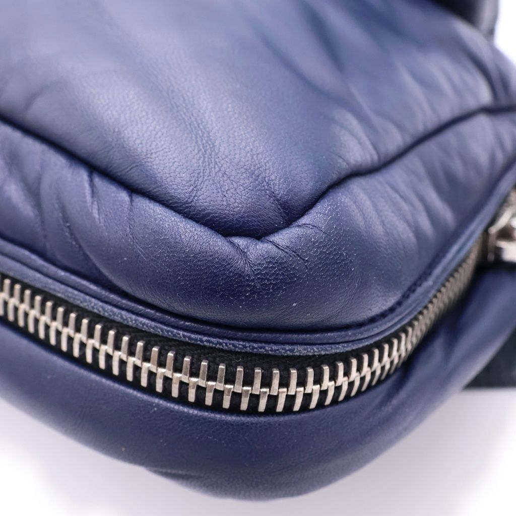Prada Nappa Bomber Shoulder Bag Blue Nylon Leather — view 5