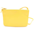 Celine Trio Small Leather Shoulder Bag Pouch Pochette Yellow