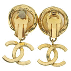 Chanel CC Logo Faux Pearl Earrings Gold — view 2