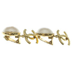 Chanel CC Logo Faux Pearl Earrings Gold — view 4