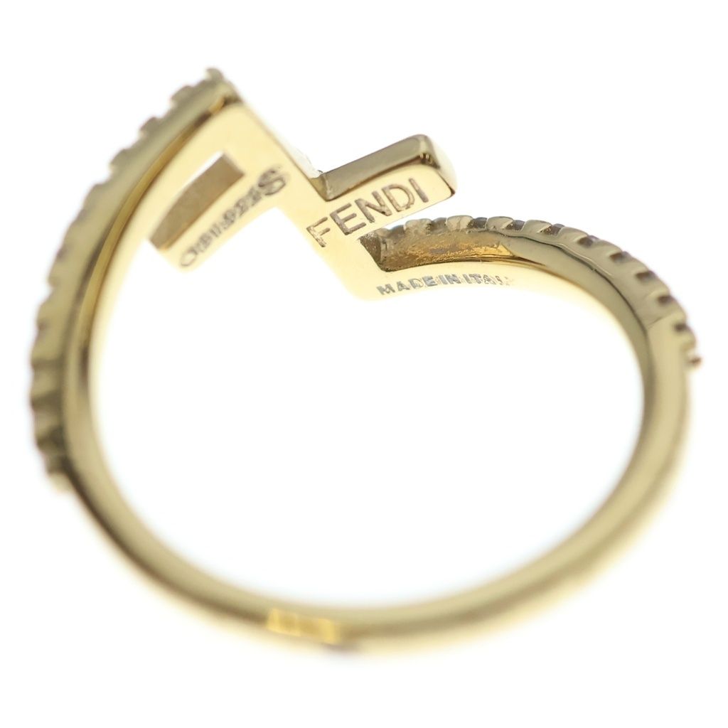 Fendi Logo Rhinestone Ring Gold — view 6