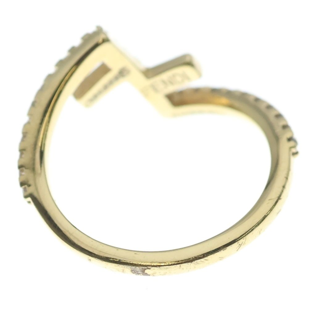 Fendi Logo Rhinestone Ring Gold — view 2