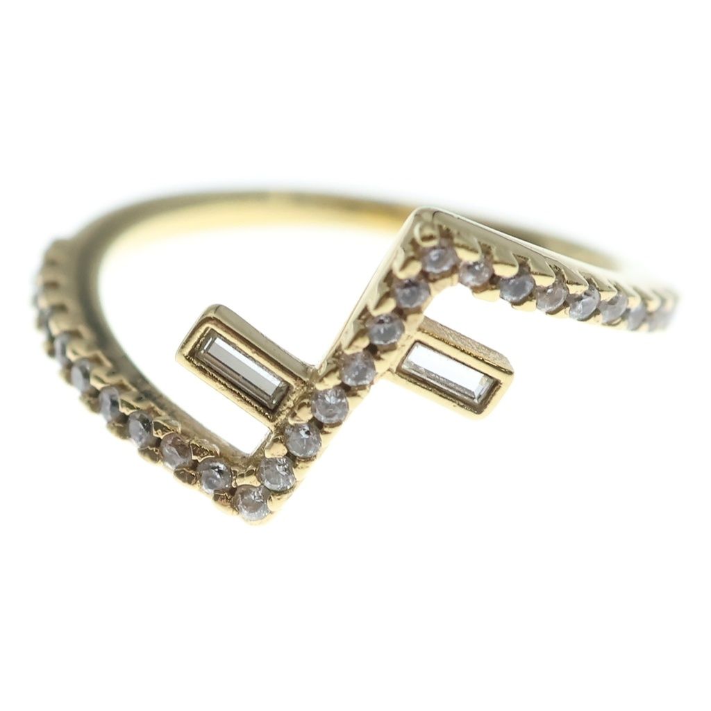 Fendi Logo Rhinestone Ring Gold — view 5
