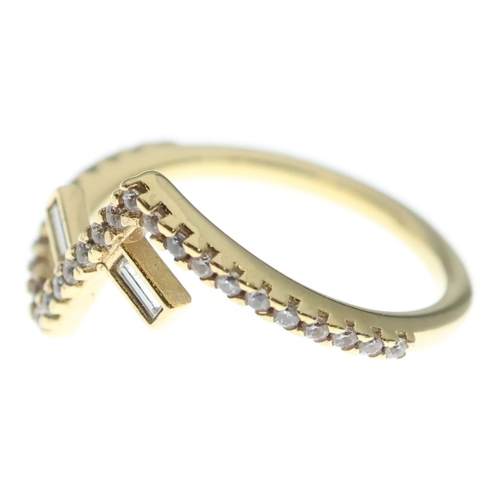 Fendi Logo Rhinestone Ring Gold
