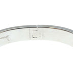 Hermes Click Logo Enamel Bangle Bracelet Black Silver — view 6