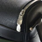 Louis Vuitton Taiga Shoulder Bag Black Green Leather Silver — view 7